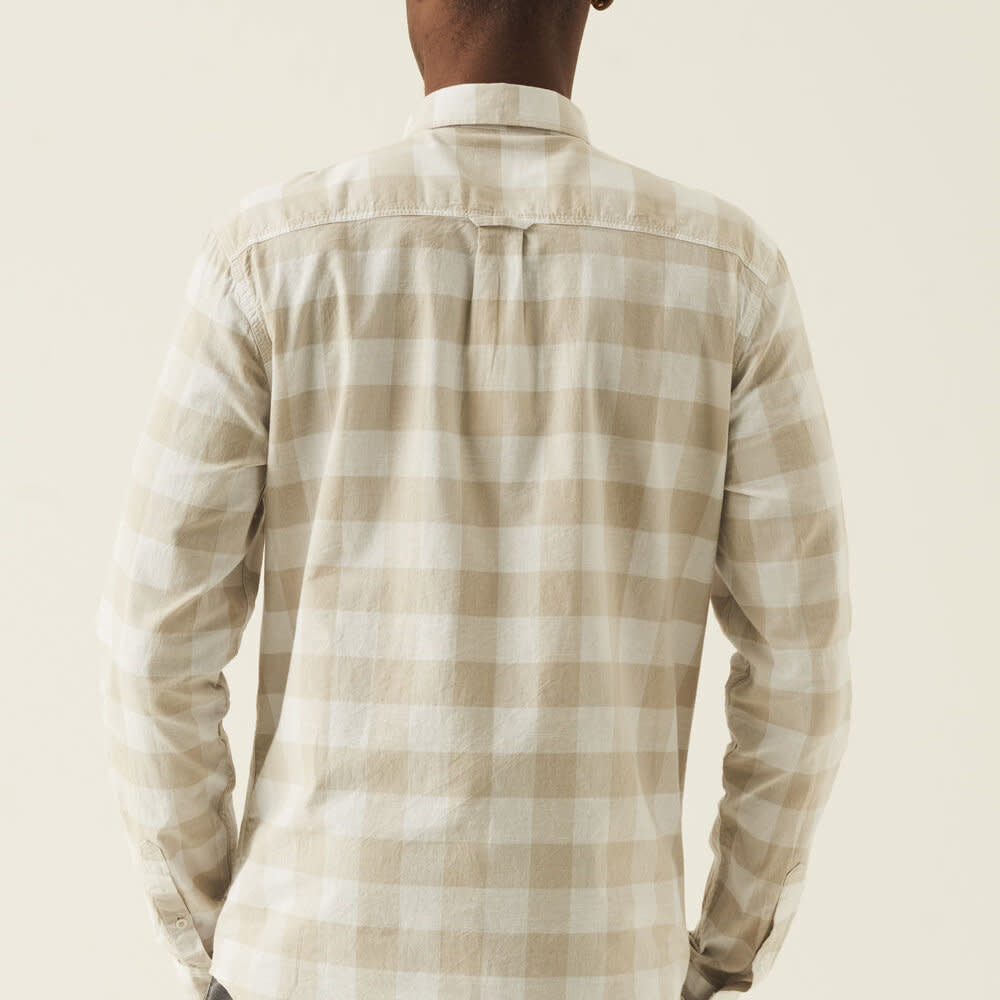 Garcia Beige Checkered L/S Shirt - Beige - 2 - Tops - Shirts (Long Sleeve)