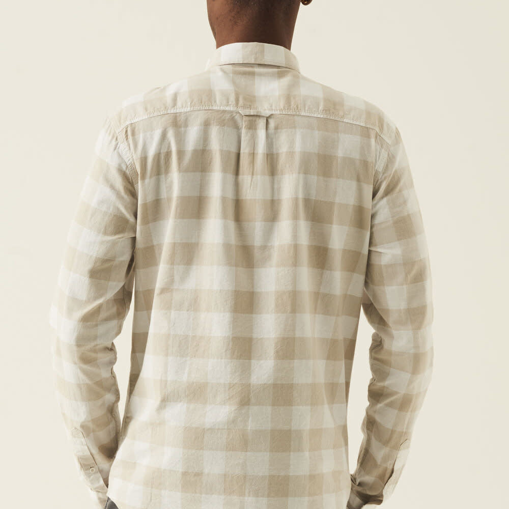 Garcia Beige Checkered L/S Shirt Beige