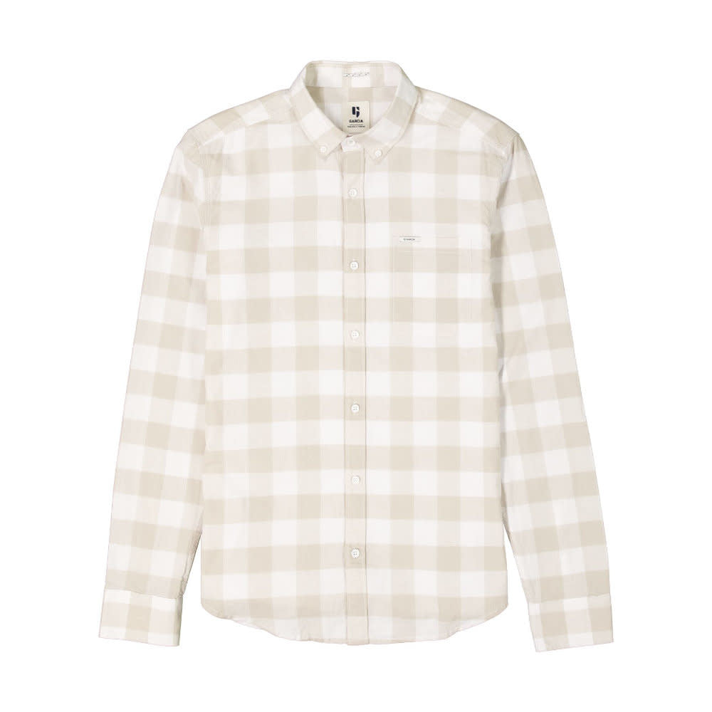 Garcia Beige Checkered L/S Shirt Beige