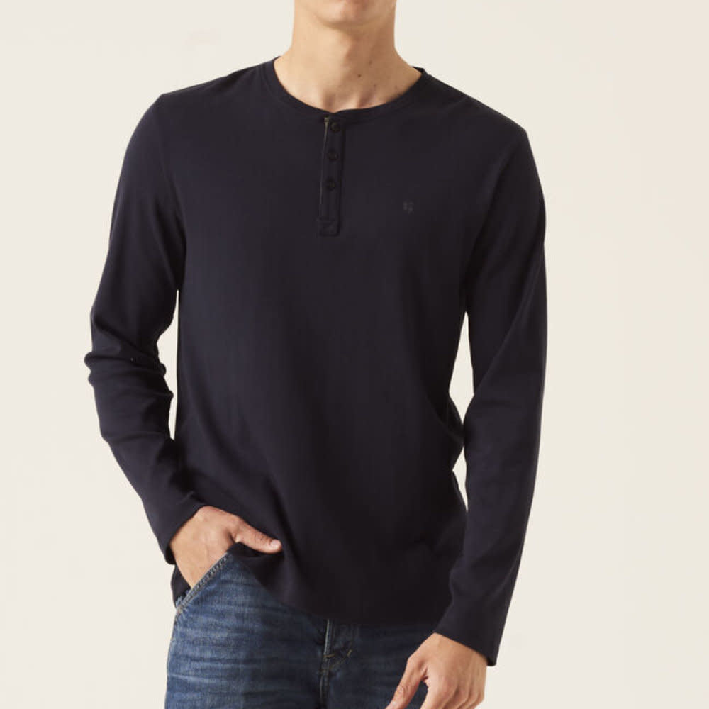 Garcia Organic Cotton L/S Henley Dark Moon