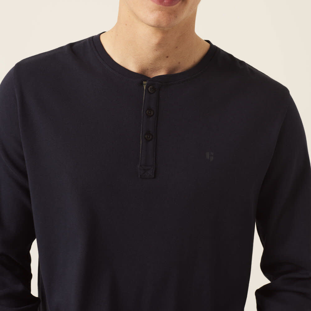 Garcia Organic Cotton L/S Henley Dark Moon