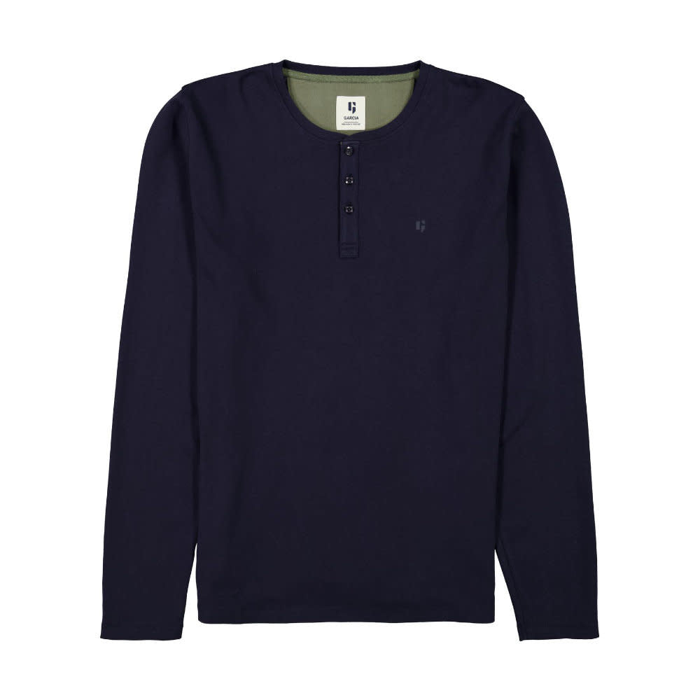 Garcia Organic Cotton L/S Henley Dark Moon