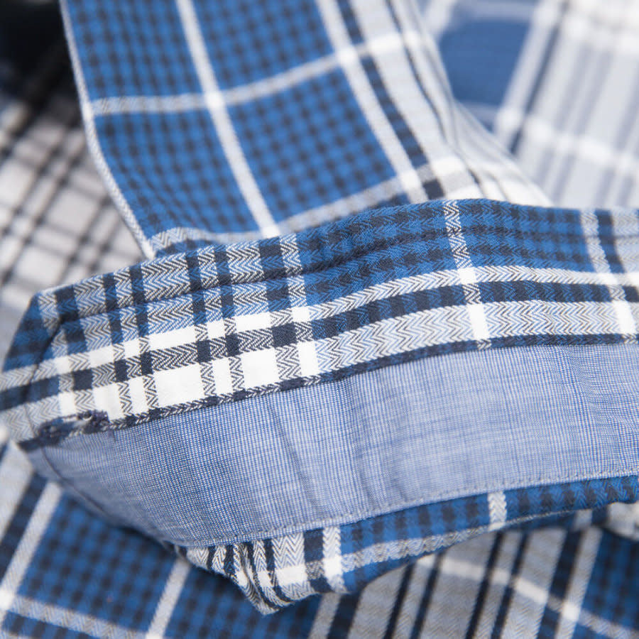 Garcia 100% Cotton L/S Plaid Shirt Indigo