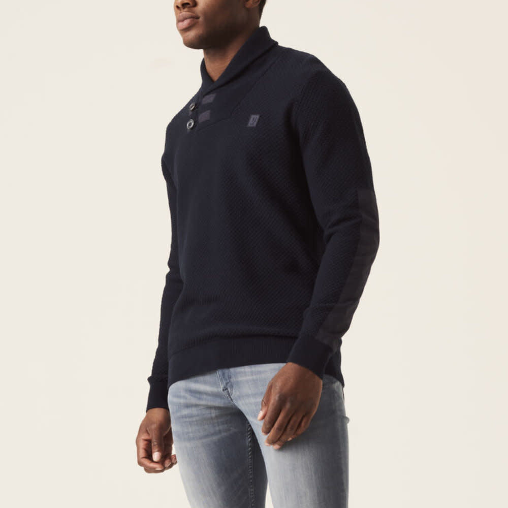 Garcia Cowl Neck Knit Sweater Dark Moon