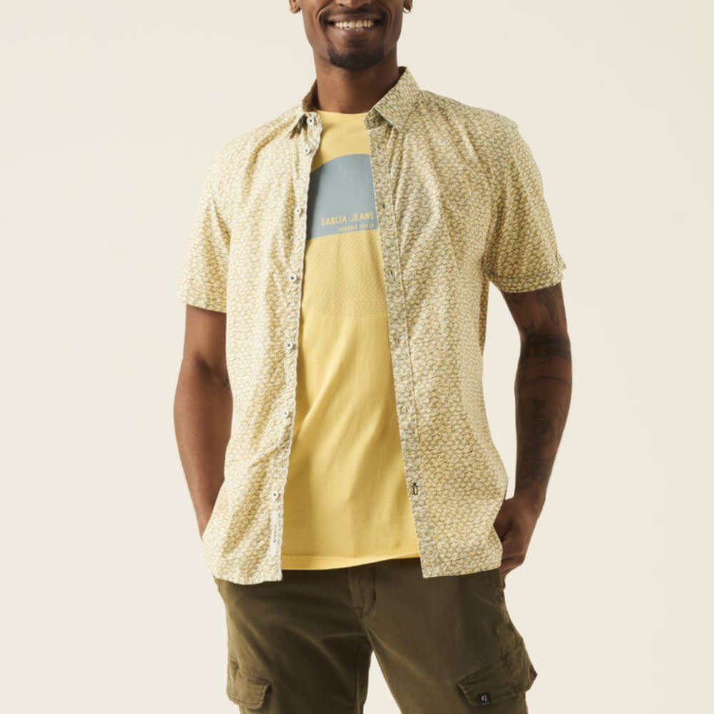 Garcia Dash Patterned S/S Shirt Yellow
