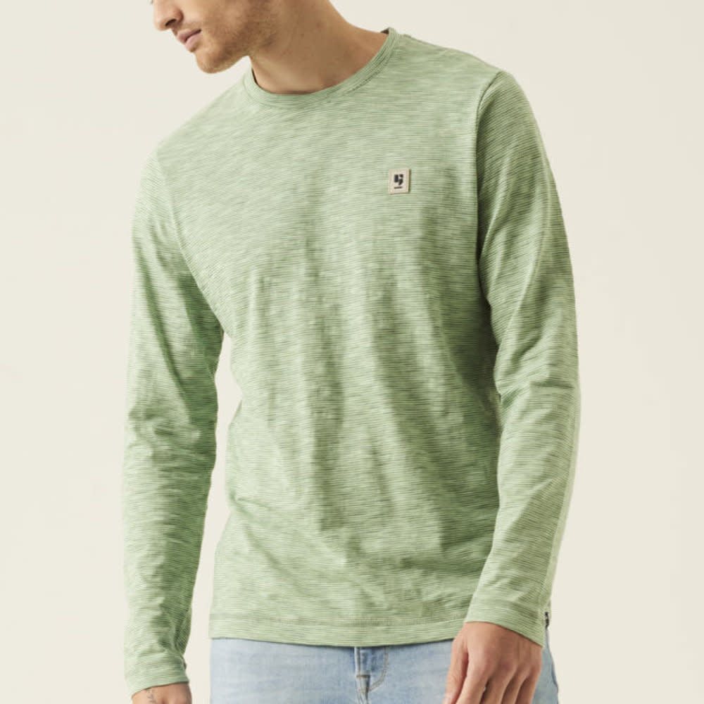 Garcia Pistachio Striped L/S T-Shirt Green