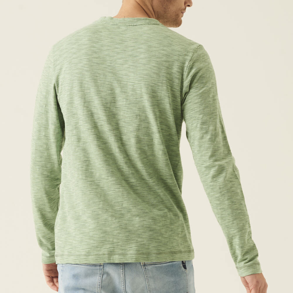 Garcia Pistachio Striped L/S T-Shirt Green