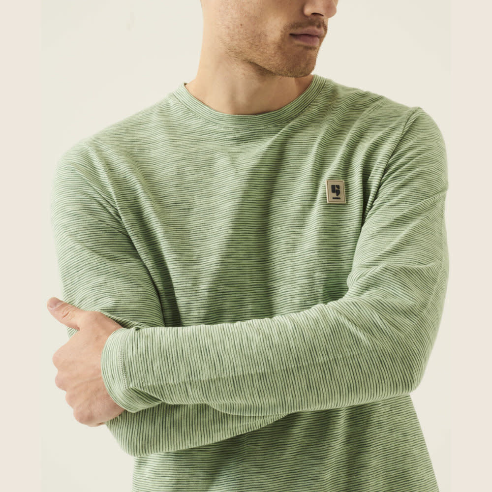 Garcia Pistachio Striped L/S T-Shirt Green