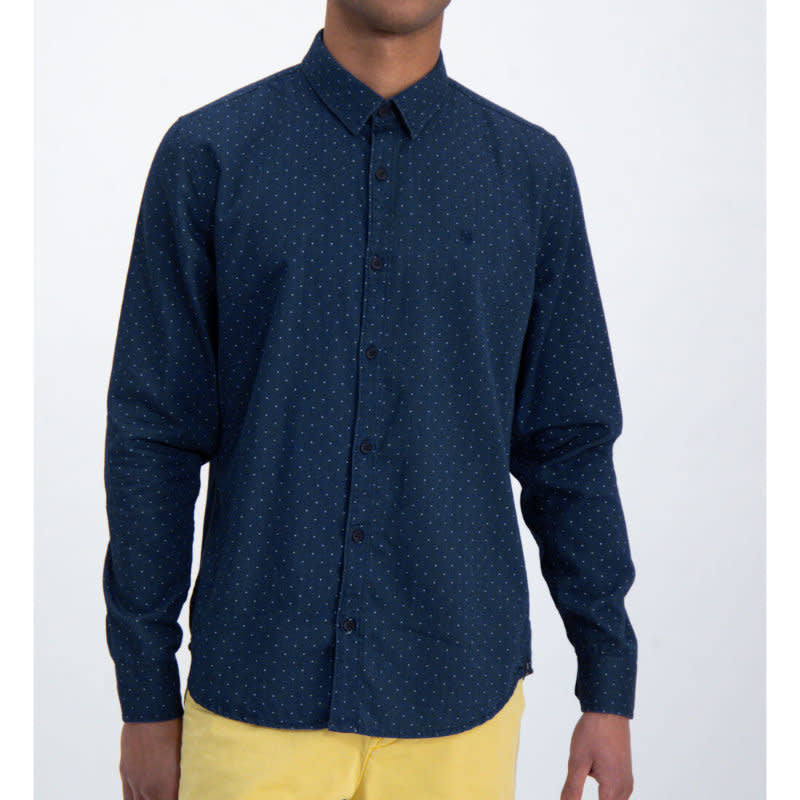 Garcia Indigo Dot Button-Up L/S Shirt Navy