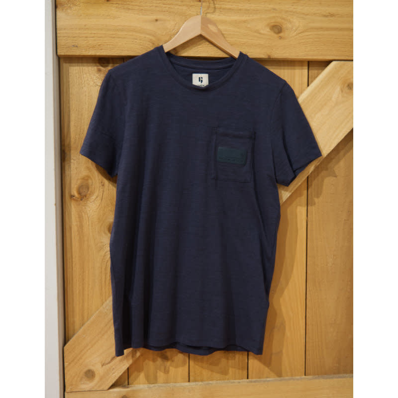 Garcia Blue Stripe Pattern T-Shirt Navy
