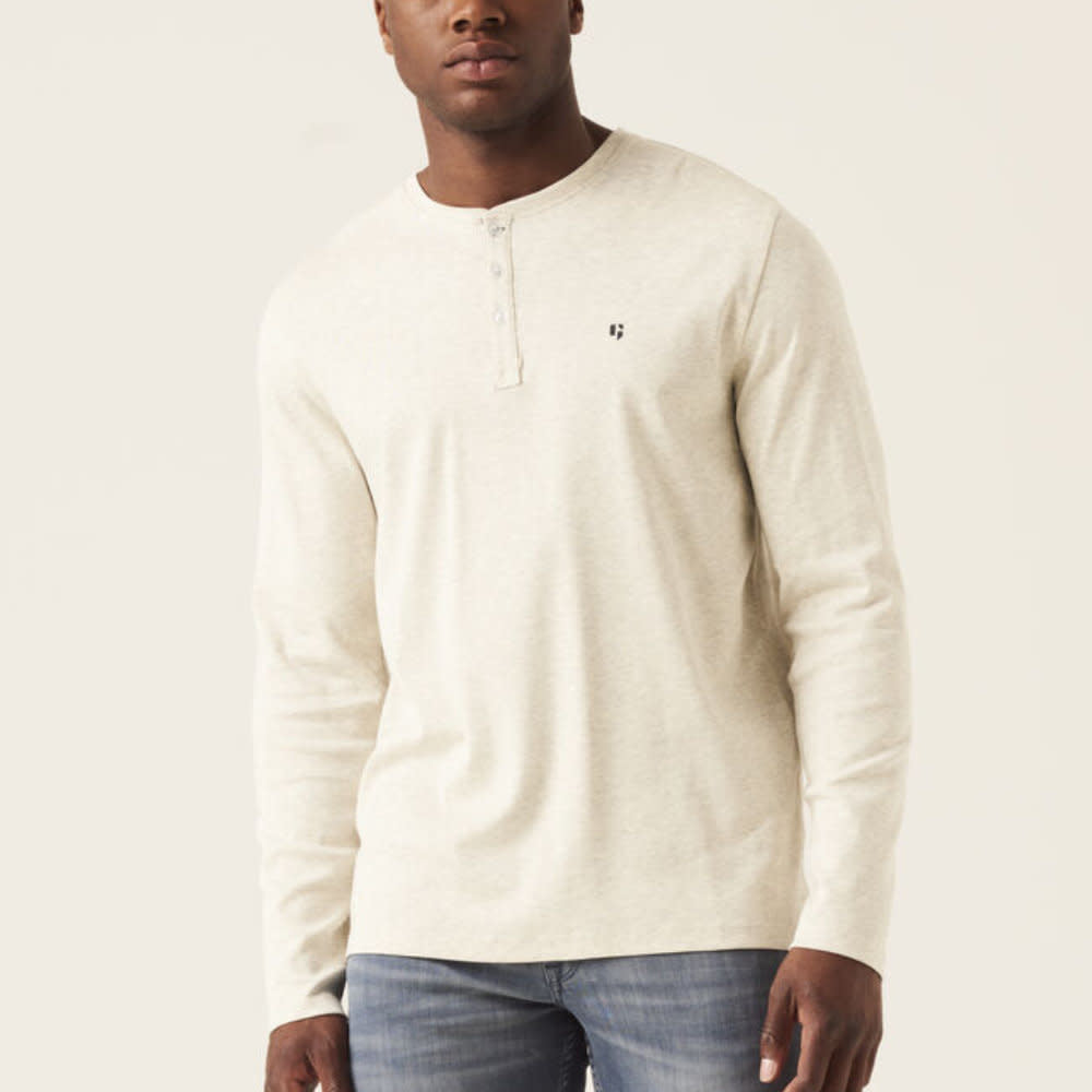 Garcia Organic Cotton L/S Henley Cream Melee
