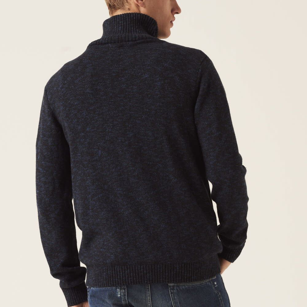 Garcia Zip Collar Knit Sweater - Dark Moon - 2 - Tops - Zip Sweaters