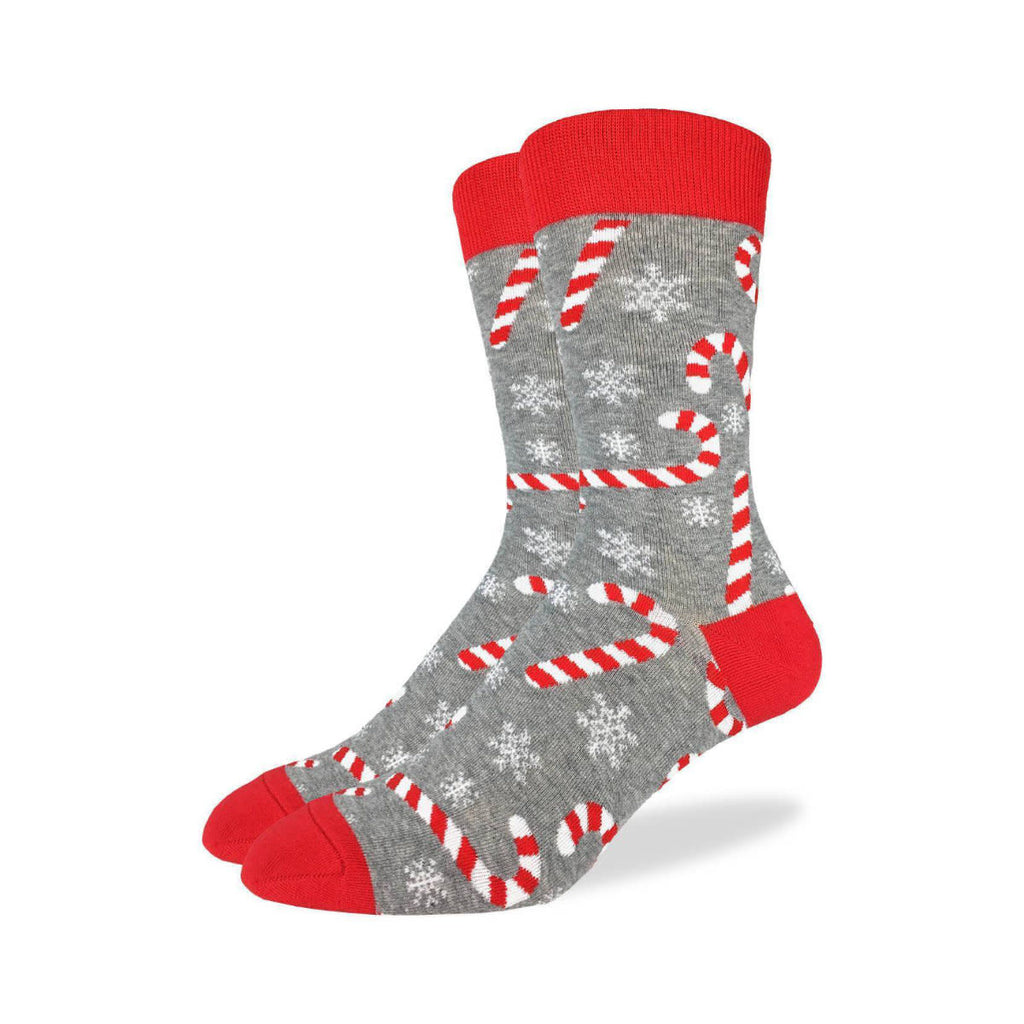 Good Luck Sock Candy Canes Christmas Socks Grey