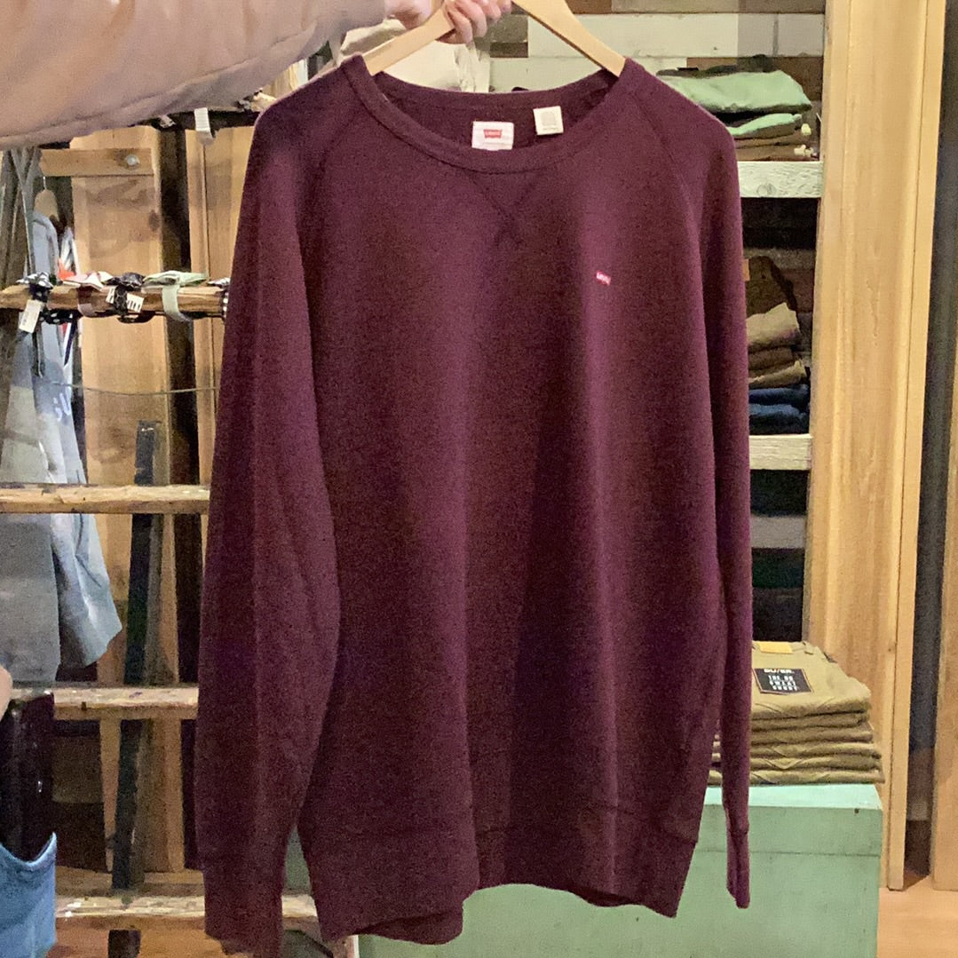 Levis Original Icon Crew Sweater - Fig Purple - 2 - Tops - Fleece Sweaters