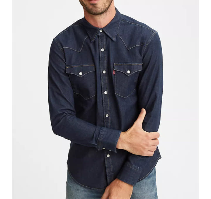 Levis Barstow Western Shirt - Red Cast Rinse Indigo Wash