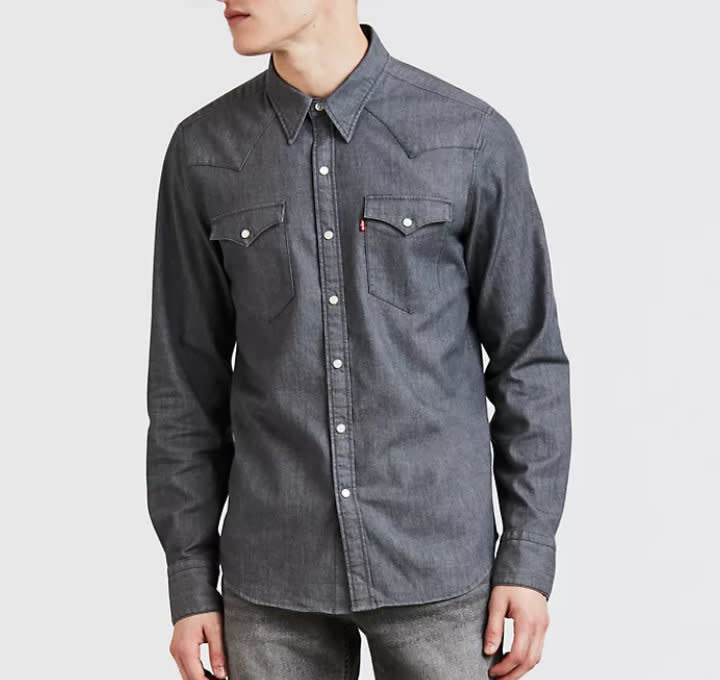 Levis Barstow Western Shirt - Stretch Grey
