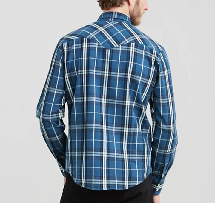 Levis Barstow Western Shirt - Wildcat Indigo Blue Check