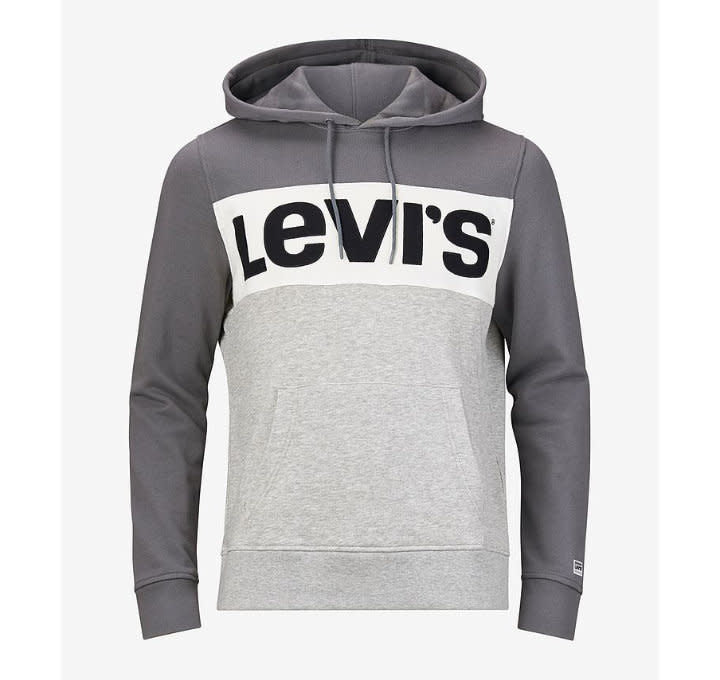 Levis Colourblock Pullover Hoodie Grey