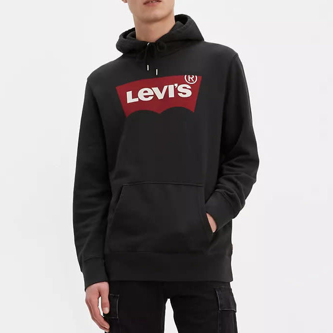 Levis Logo Pullover Hoodie - Black - 1 - Tops - Pullover Hoodies