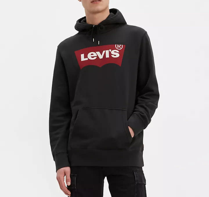 Levis Logo Pullover Hoodie - Black - 1 - Tops - Pullover Hoodies
