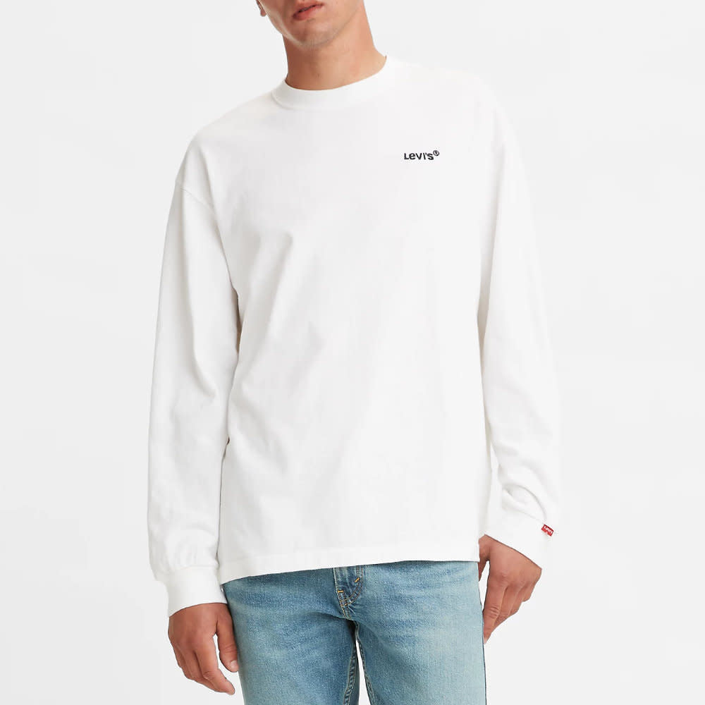 Levis Red Tab L/S Casual T-Shirt - White - 1 - Tops - Shirts (Long Sleeve)