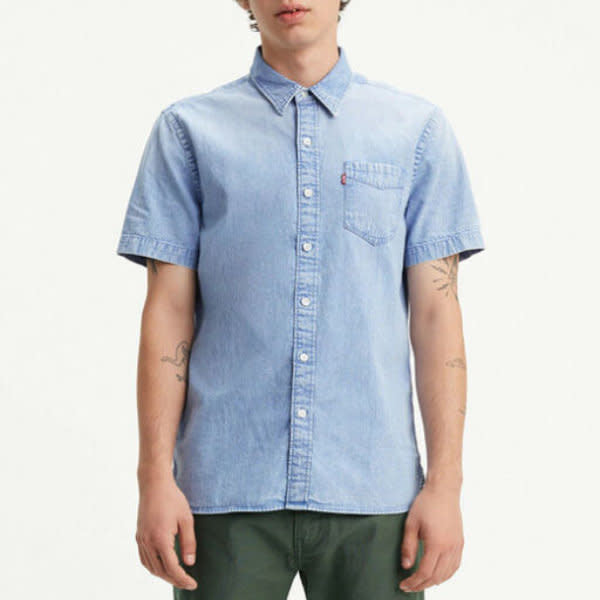 Levis Sunset S/S Shirt - Light Denim - 1 - Tops - Shirts (Short Sleeve)