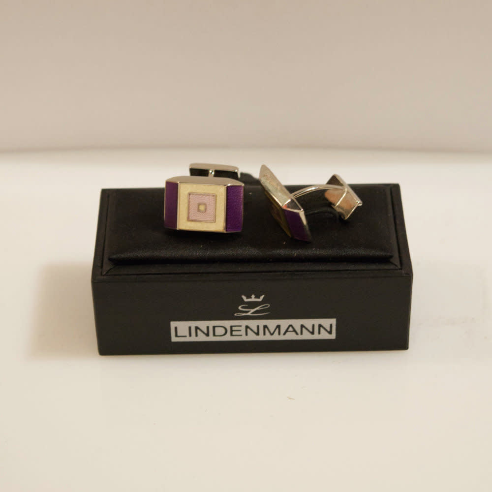Lindenmann Assorted Cufflinks Purple Shapes