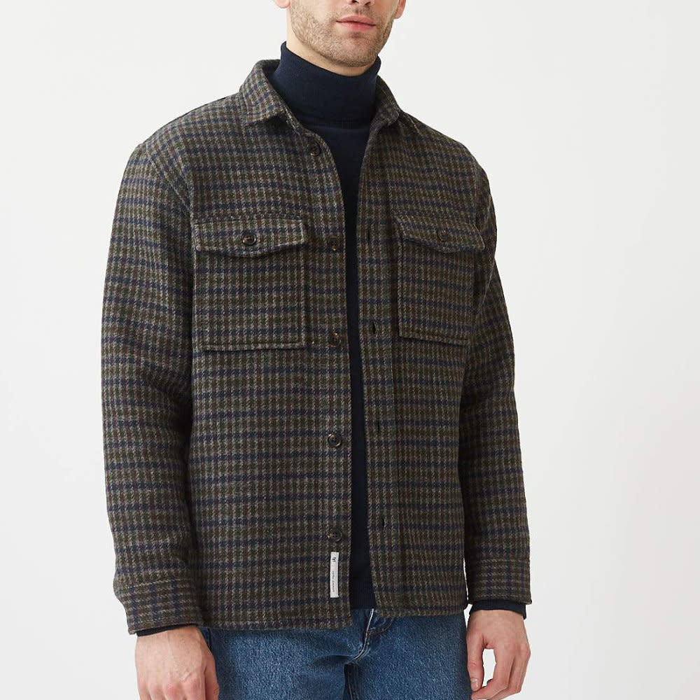 Minimum Doppy Plaid Overshirt Coffee Bean
