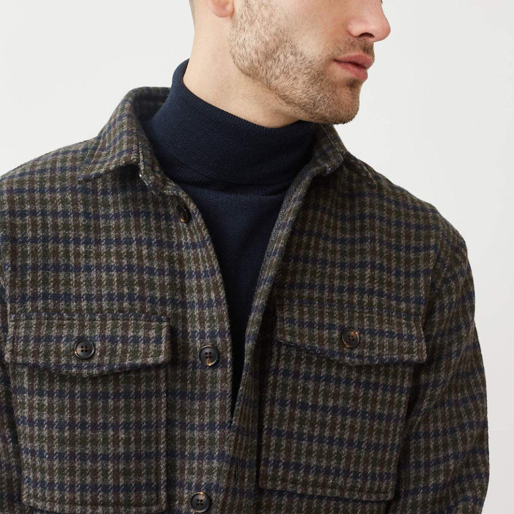 Minimum Doppy Plaid Overshirt Coffee Bean