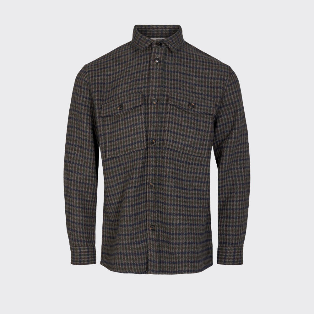 Minimum Doppy Plaid Overshirt Coffee Bean
