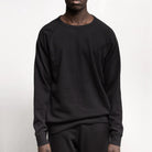 National Standards 250G French Terry L/S Crew Sweater - Black - 1 - Tops - Fleece Sweaters