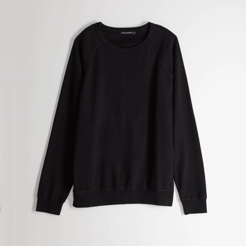 National Standards 250G French Terry L/S Crew Sweater - Black - 5 - Tops - Fleece Sweaters