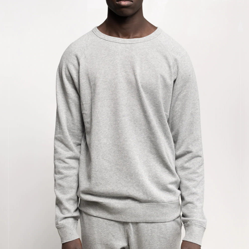 National Standards 250G French Terry L/S Crew Sweater Melange Grey