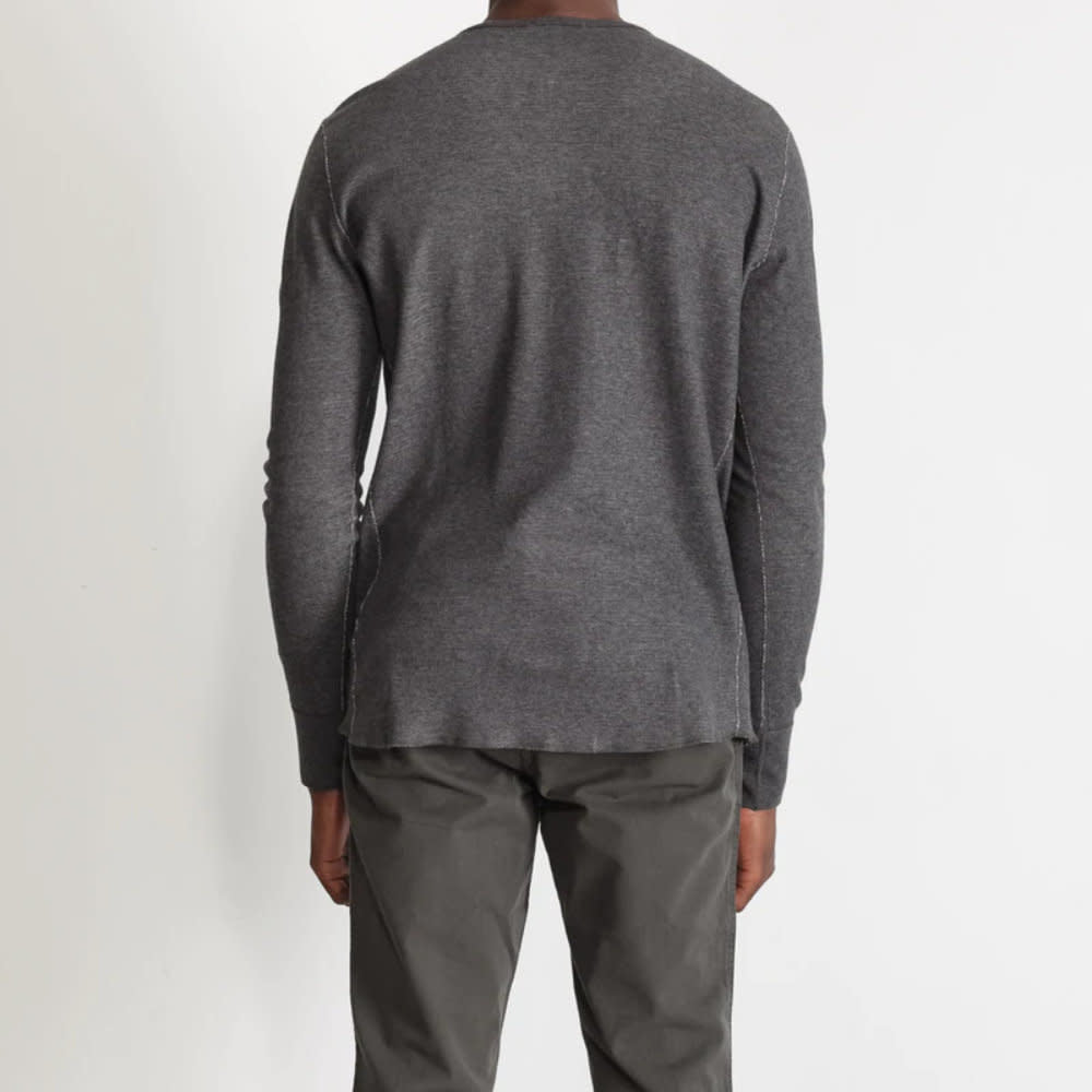 National Standards Mesh Thermal Henley Melange Charcoal