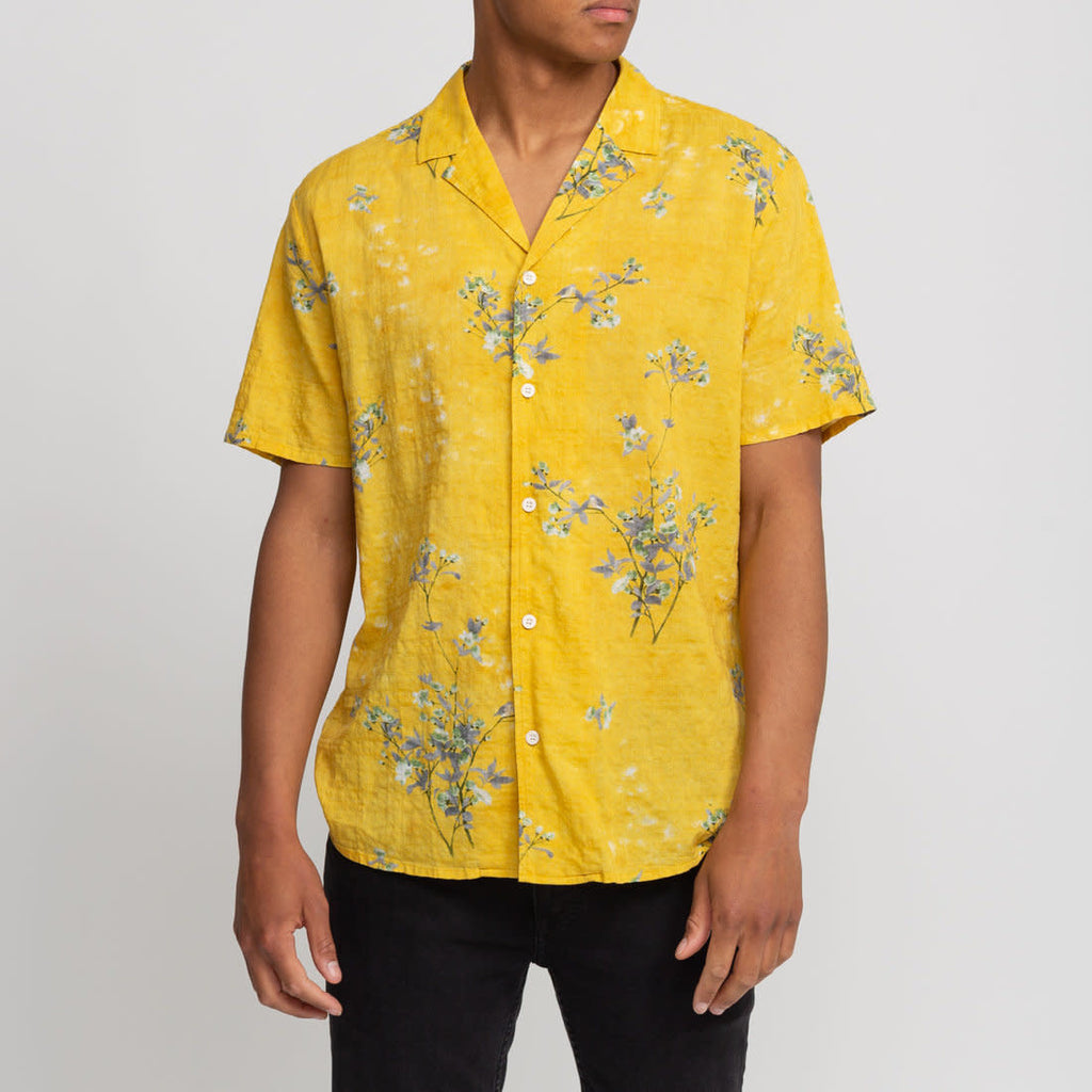 Revolution (RVLT) 3867 Short Sleeve Cuban Shirt Yellow