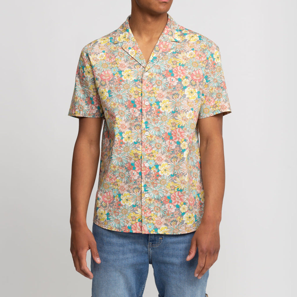 Revolution (RVLT) 3868 Short Sleeve Cuban Shirt Grey