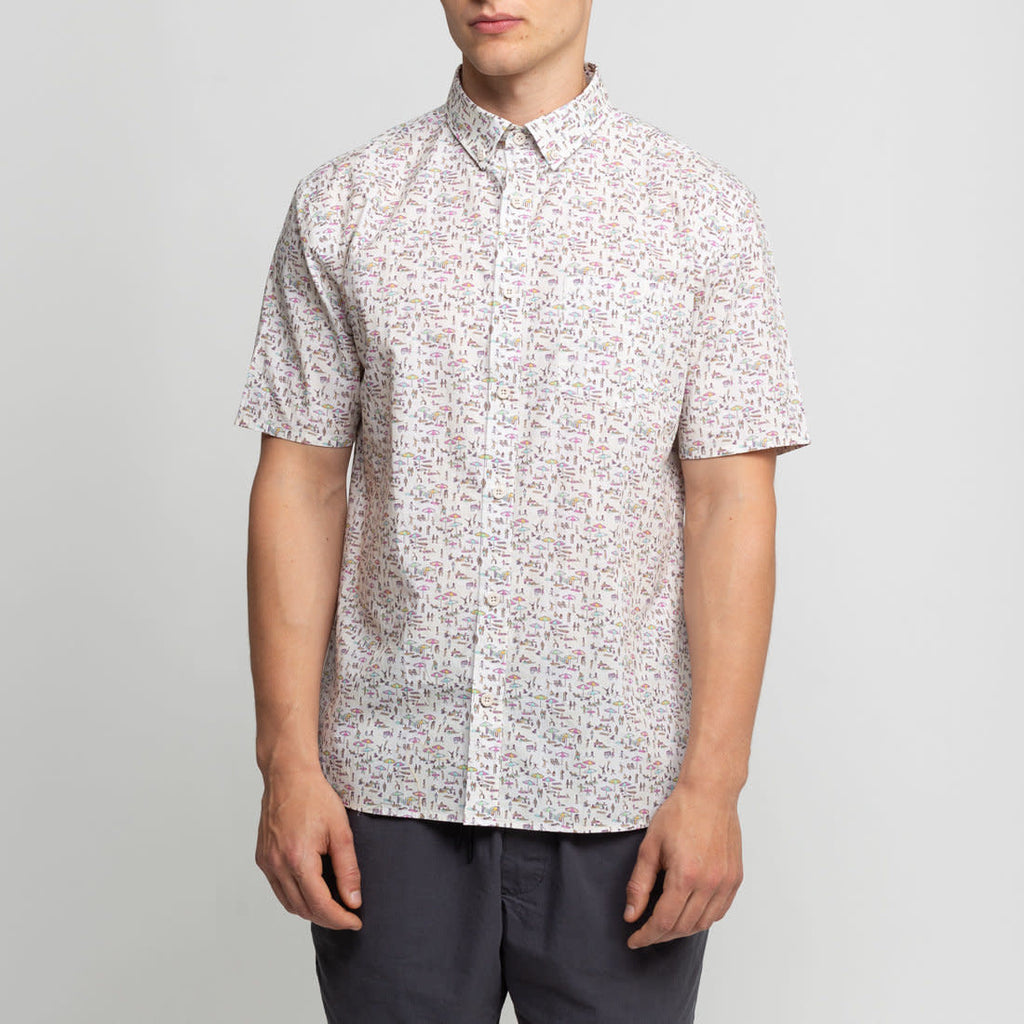 Revolution (RVLT) 3869 Short Sleeve Cuban Shirt Off White