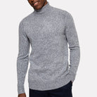 RVLT Turtleneck Knit Sweater - Navy/Grey - 1 - Tops - Knit Sweaters
