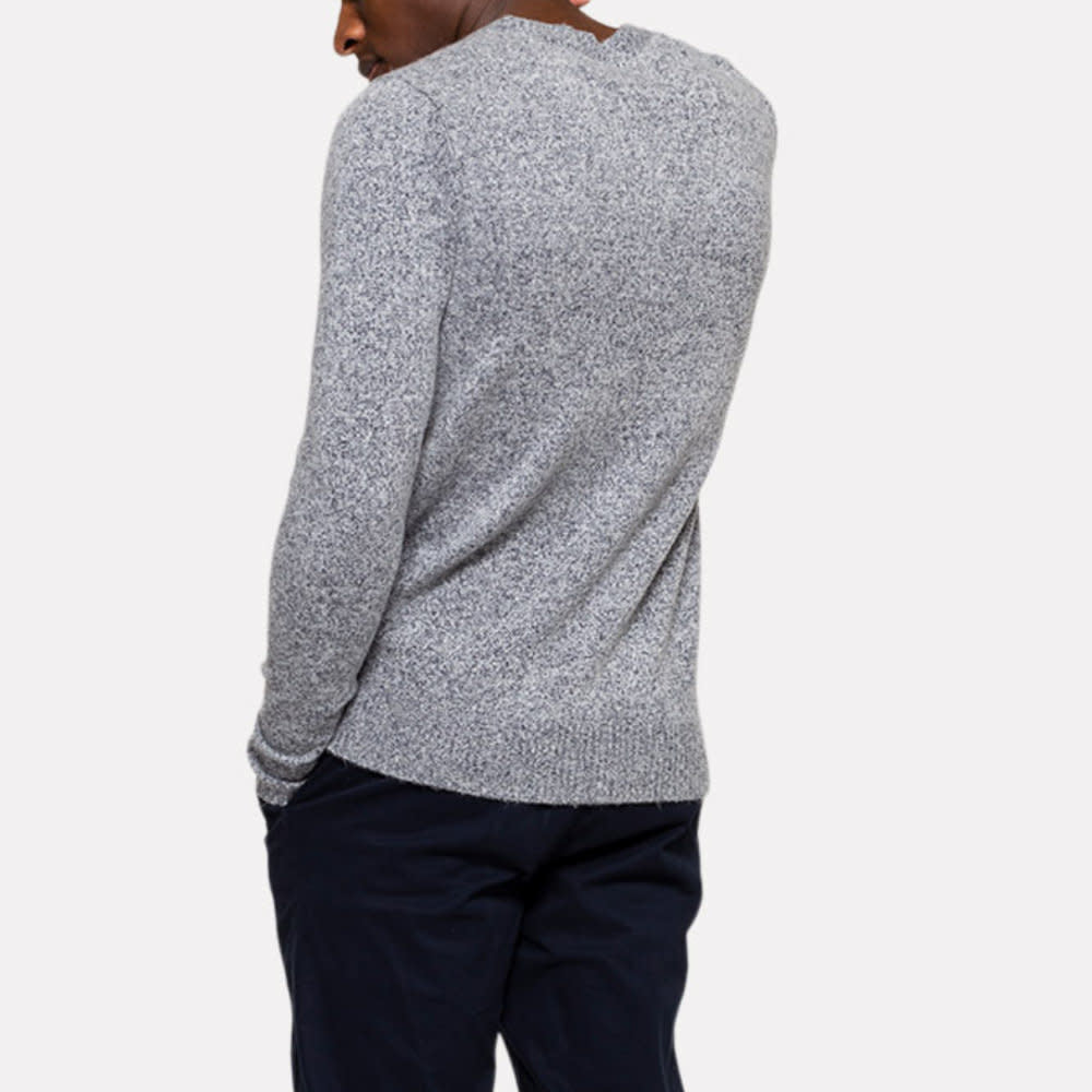 Revolution (RVLT) Melange Knit Crew Sweater Navy