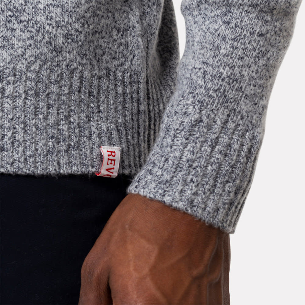 Revolution (RVLT) Melange Knit Crew Sweater Navy