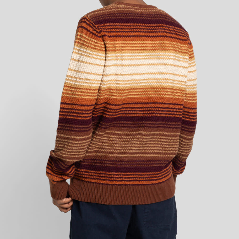 RVLT Stripe Knit Sweater - Brown - 2 - Tops - Knit Sweaters