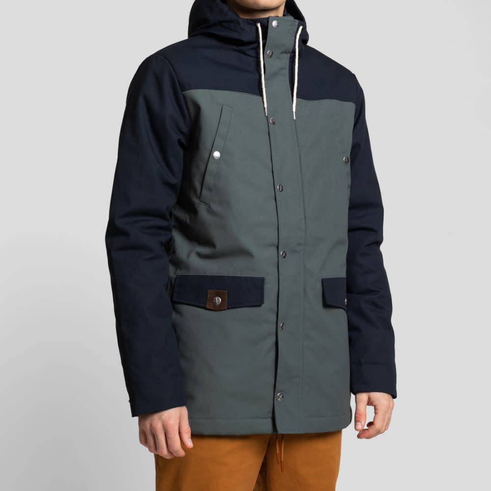 Revolution (RVLT) Colour Blocked Parka Jacket Navy