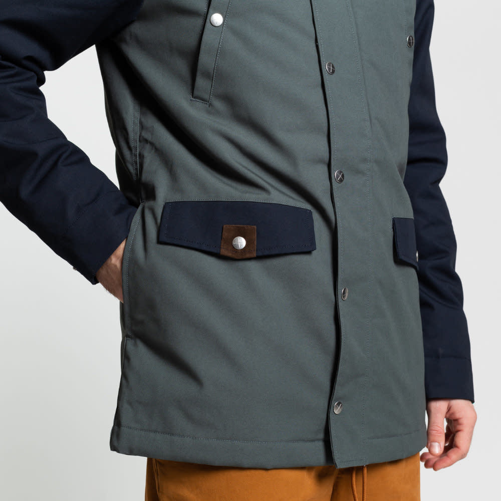Revolution (RVLT) Colour Blocked Parka Jacket Navy
