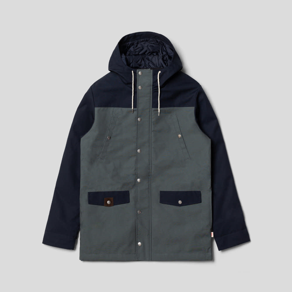 Revolution (RVLT) Colour Blocked Parka Jacket Navy