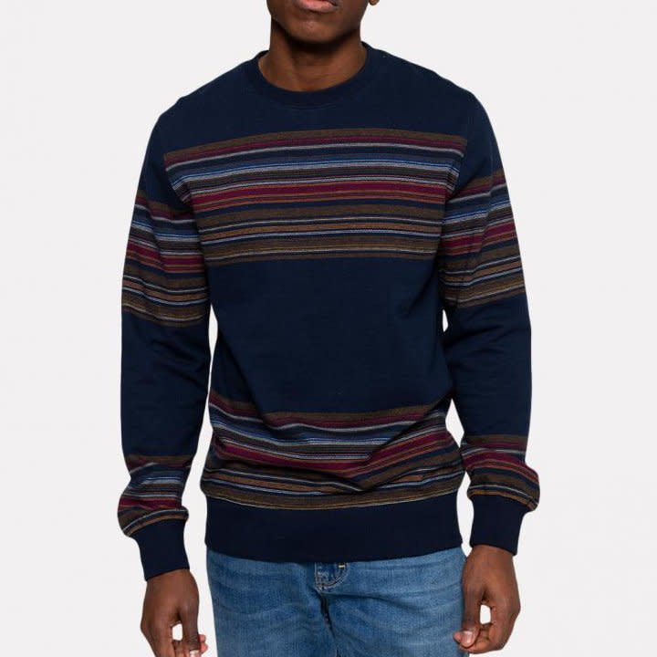 Revolution (RVLT) Panel Stripe Sweater Navy