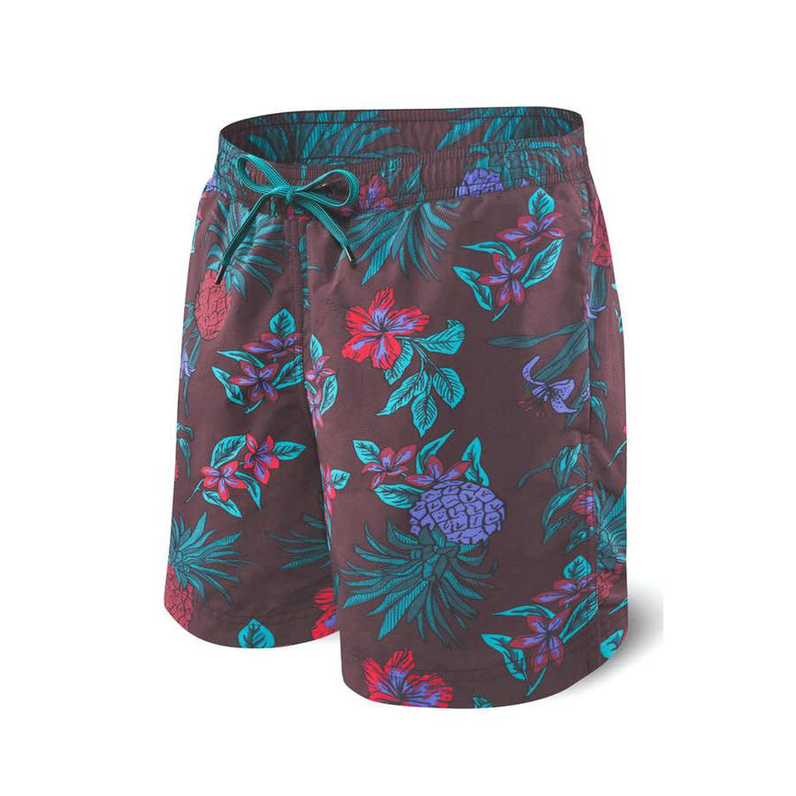 Saxx Cannonball 17" Swim Shorts Red Pineapple Party