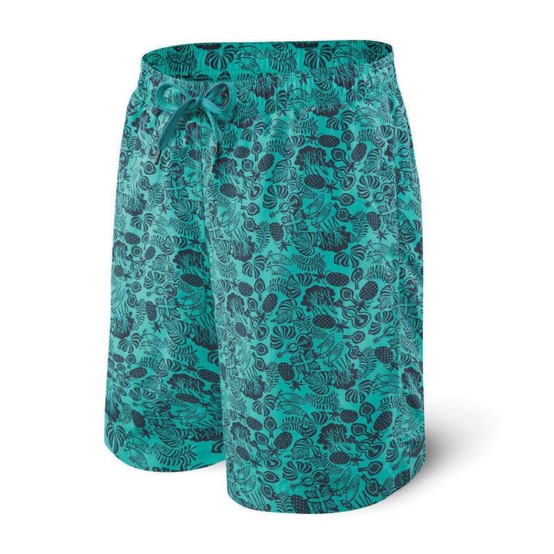 Saxx Cannonball 19" Swim Shorts Green Junlge Jam