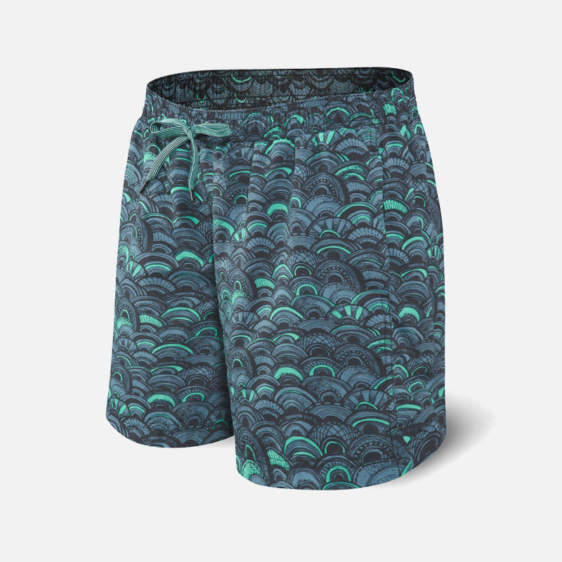 Saxx Cannonball 19" Swim Shorts Grey Fish Scales