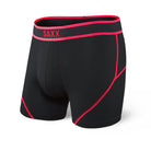 SAXX Kinetic Light Compression Mesh Boxer Brief - Black Neon Red - Black - 1 - Underwear - Boxer Briefs