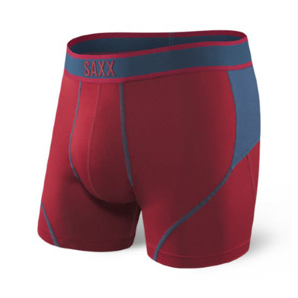 Saxx Kinetic Boxer Brief - Deep Red Blue Red/Blue